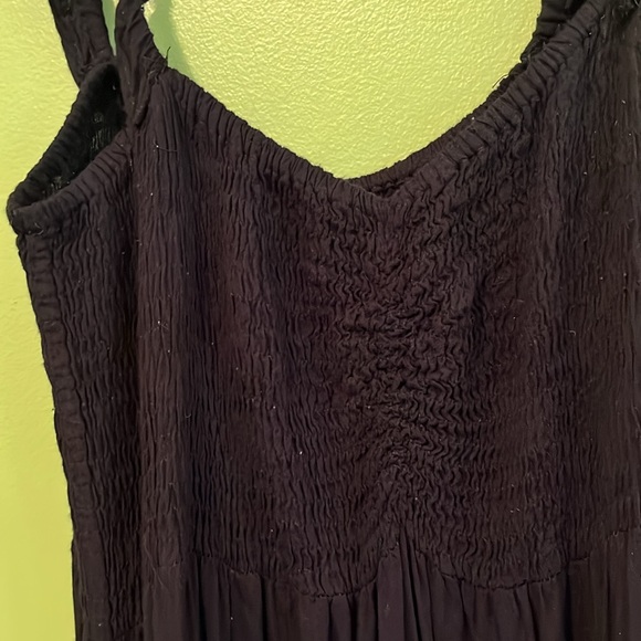 noflik Sleeveless Ruffle Straps Smocked High Slit Dress - Picture 9 of 9